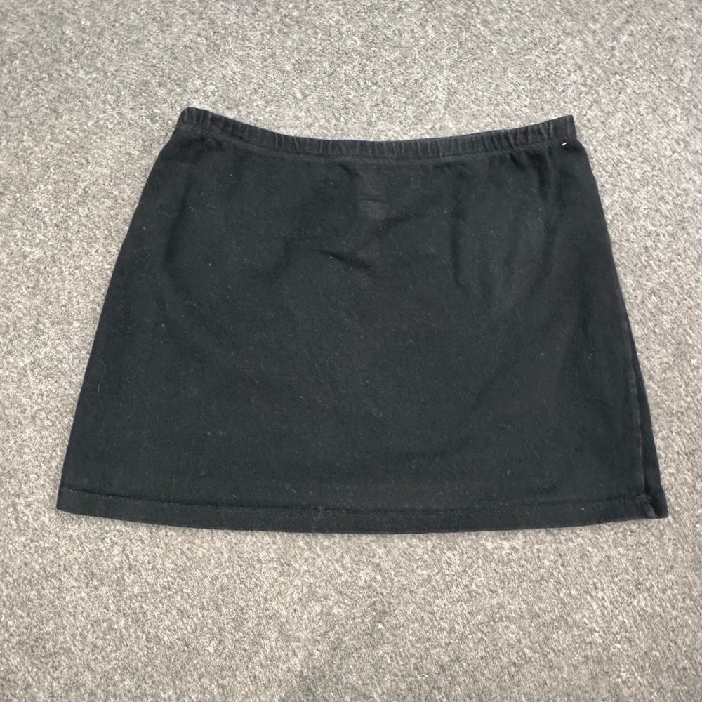 Brandy Melville Black Cotton Blend Elastic Waist Mini Skirt Made in Italy